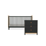 CuddleCo Rafi 2 Piece Nursery Furniture Set - Oak and Black
