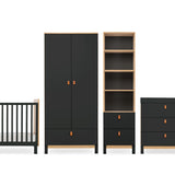 CuddleCo Rafi 4 Piece Nursery Furniture Set - Oak and Black