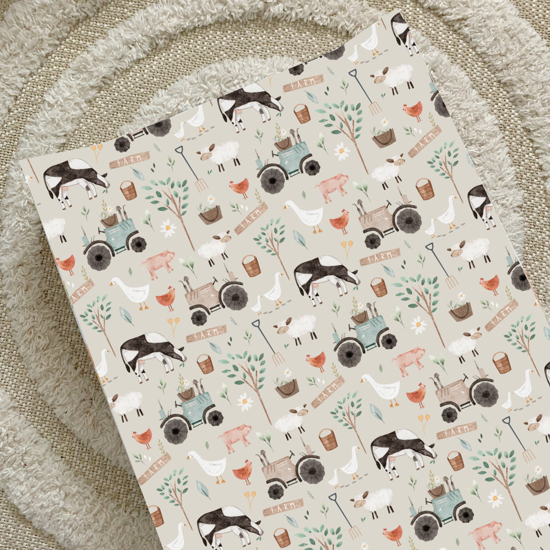 Anti-Roll Wedge Changing Mat - Gingers Farm Print