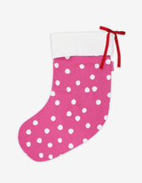 Toby Tiger Organic Pink Snow Dot Christmas Stocking